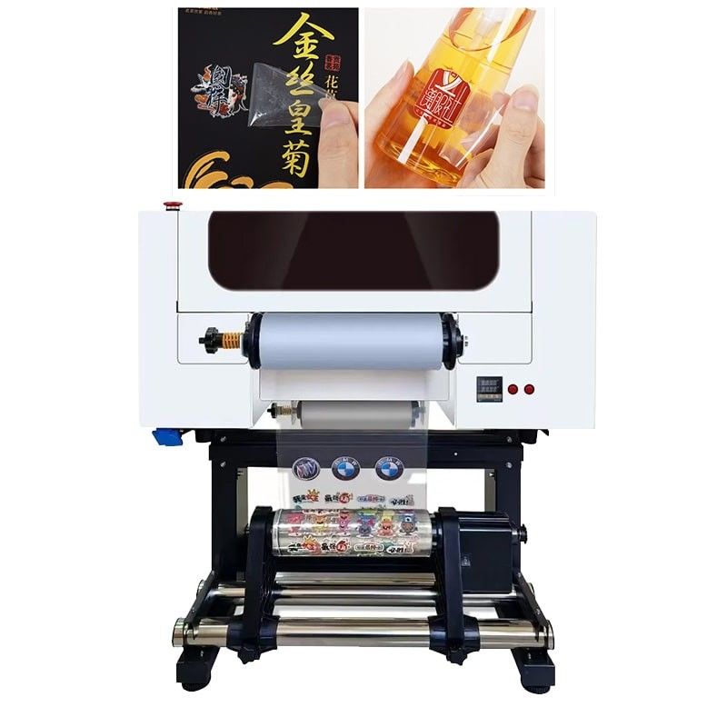 Impressora DTF UV de 2024 A3 Logotipo Impressora DTF UV de 30 cm Impressora com laminação para autocolantes