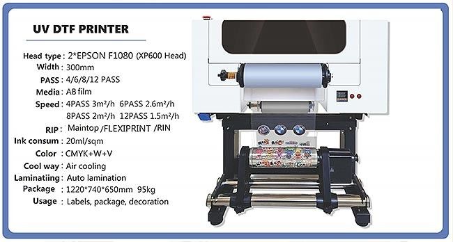 Impressora DTF UV de 30 cm de rolo para rolo Impressora DTF UV A3 para garrafas de plástico acrílico