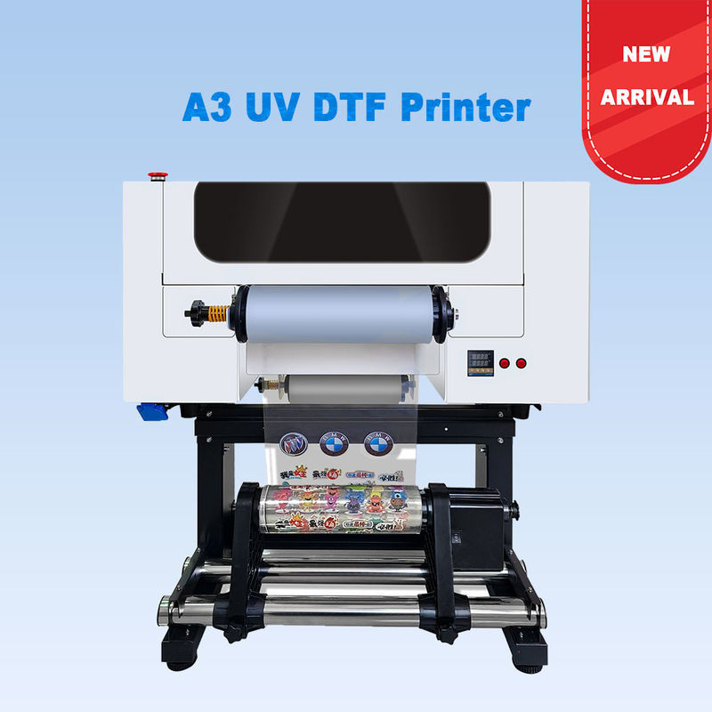 Impressora DTF UV A3 Impressora DTF UV 30CM Impressora DTF UV de rolo a rolo com laminação para adesivos