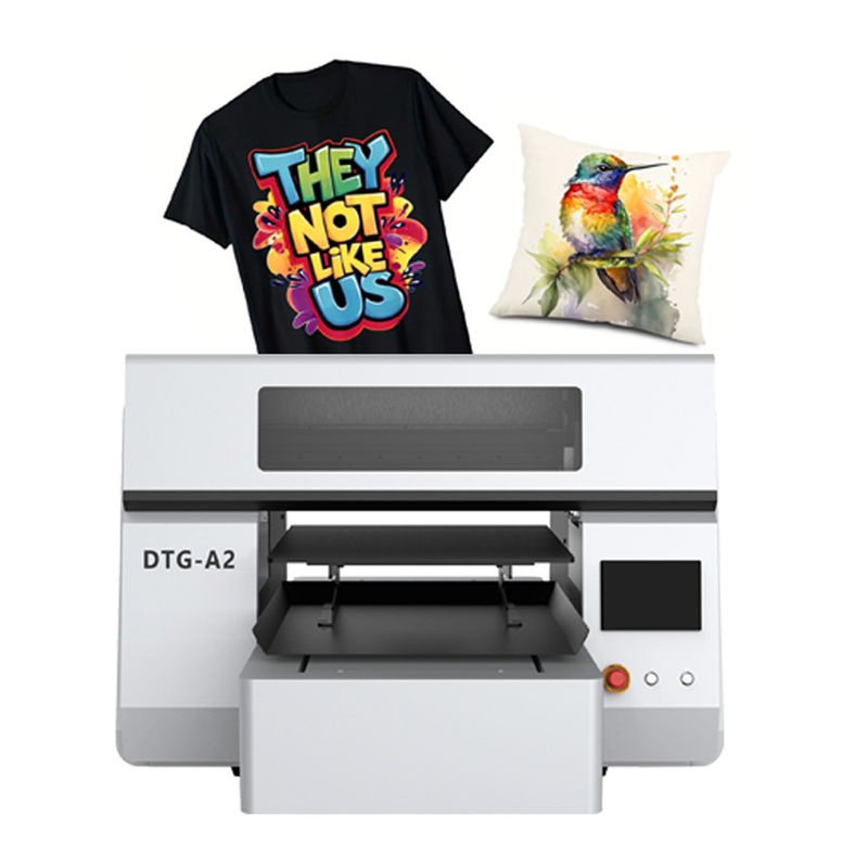 Estação dupla A2 DTG Direct to Garment Printer Sistema de impressão de tinta branca e cor