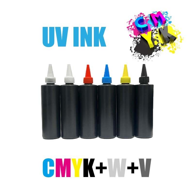 CMYK+W+V UV DTF Tinta UV DTF Tinta de cola e verniz UV DTF Tinta de impressão
