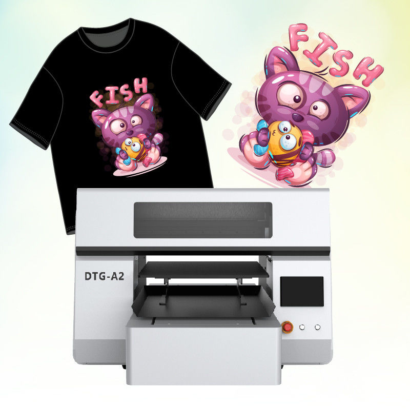 Impressora de tinta branca DTG A2 Direct To Garment Machine para imprimir bolsas, chapéus e tecidos