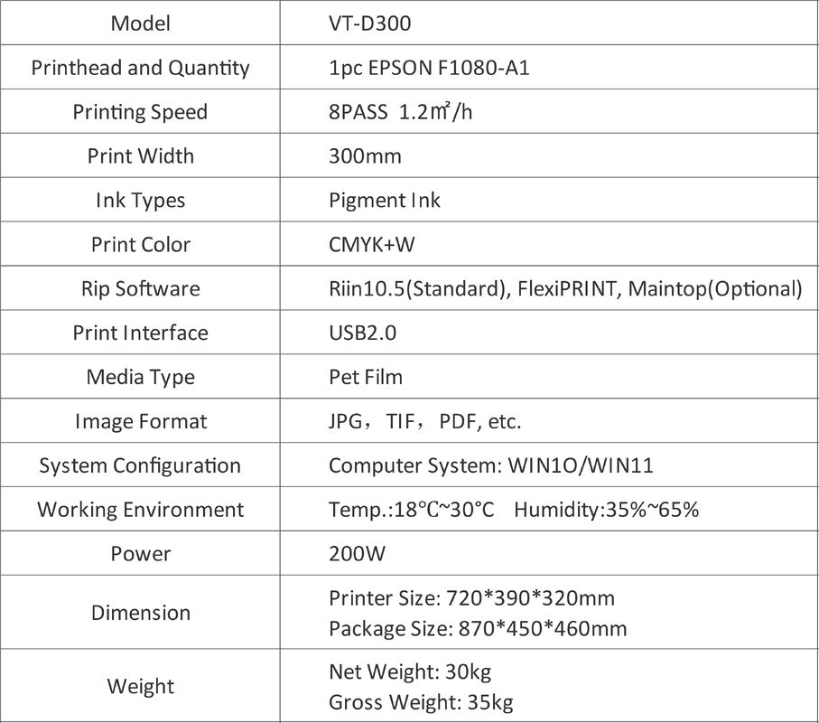 30cm A3 Dtf Printer Desktop XP600 Printhead Dtf Printer For PET Film T-Shirt Printing