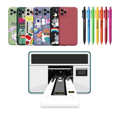 Impressora híbrida UV de couro de tamanho A3 Impressoras de jato de tinta UV de piso plano Máquina de impressão 3D