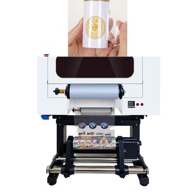 Impressora UV de 300 mm com cabeças de impressão 2*F1080 suportam CMYK+W+V Brilhante e colorido