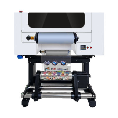 Impressora UV de 300 mm com cabeças de impressão 2*F1080 suportam CMYK+W+V Brilhante e colorido